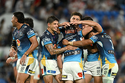 Gold Coast Titans Players Celebrating